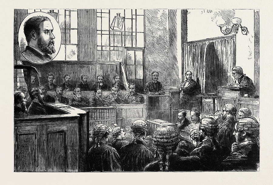Vintage Drawing - The Wimbledon Poisoning Case Trial Of Dr by English School