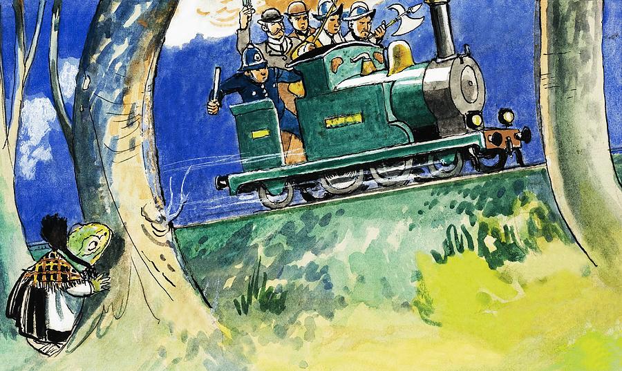 Train Painting - The Wind In The Willows On The Run by Philip Mendoza