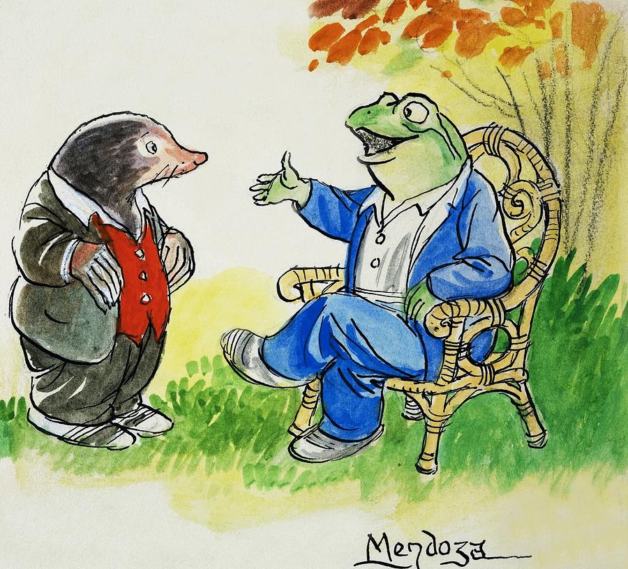 The Wind In The Willows Toad And Moley Painting by Philip Mendoza