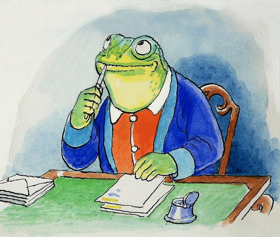 The Wind In The Willows Toad Composing A Letter Painting by Philip Mendoza