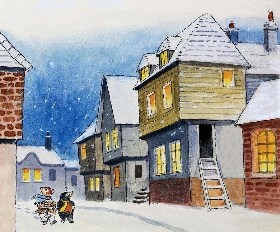 White Painting - The Wind In The Willows  Winter by Philip Mendoza
