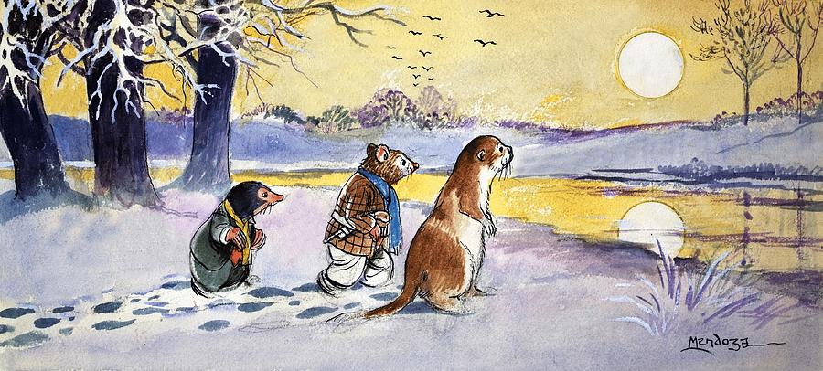 The Wind In The Willows Winter Scene Painting by Philip Mendoza