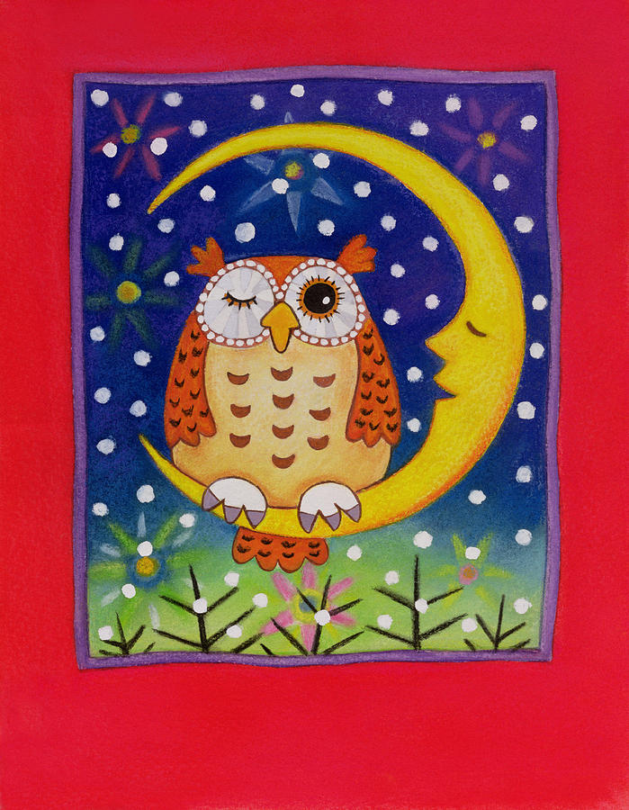 Owl Painting - The Winking Owl by Cathy Baxter