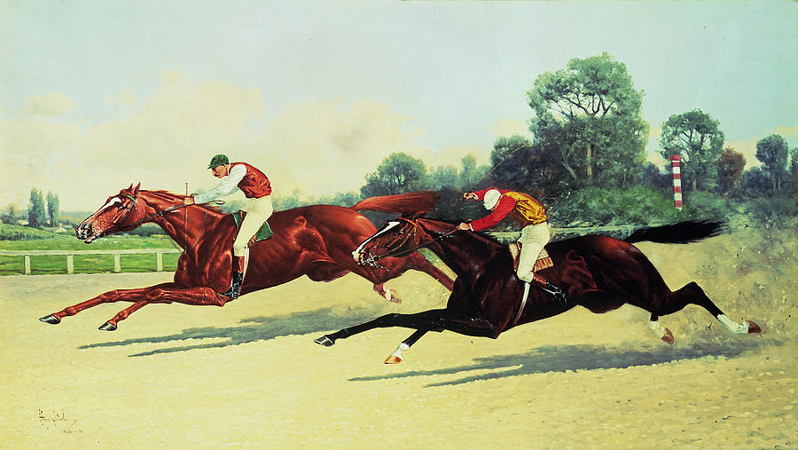 Horse Painting - The Winning Post in Sight by Henry Stull