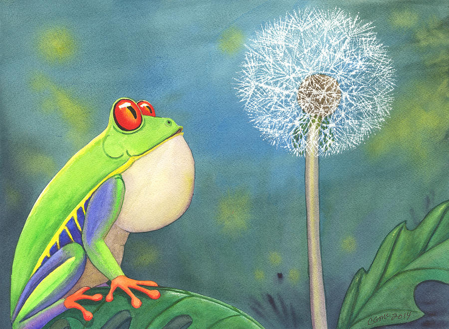 Frog Painting - The Wish by Catherine G McElroy