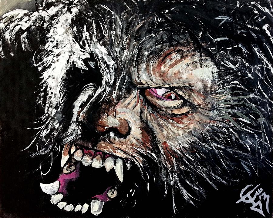 Del Toro Painting - The Wolfman by Tom Carlton