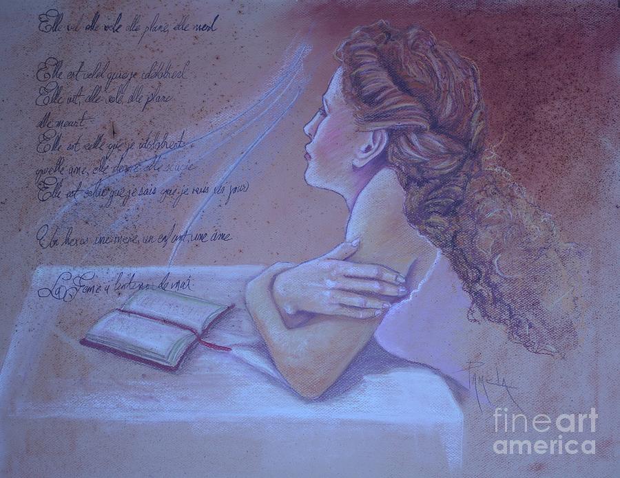 Contemplation Pastel - The Woman In Me by Pamela Mccabe