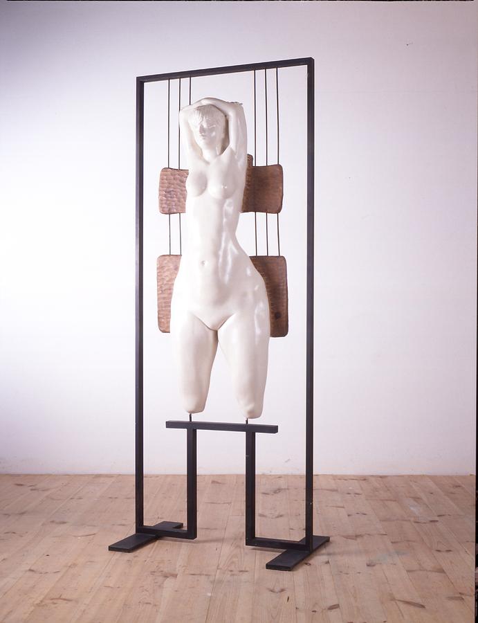 Woodcarving Sculpture - The woman in not a product 2 by Wilfried  Senoner