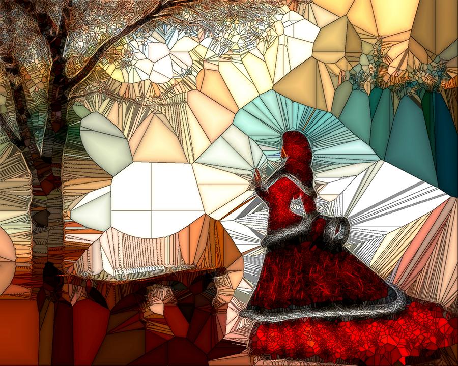 Winter Digital Art - The Woman in Red by Amanda Struz