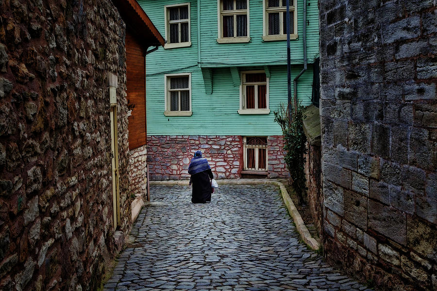 Turkey Photograph - The woman near Chora Church by Joan Carroll