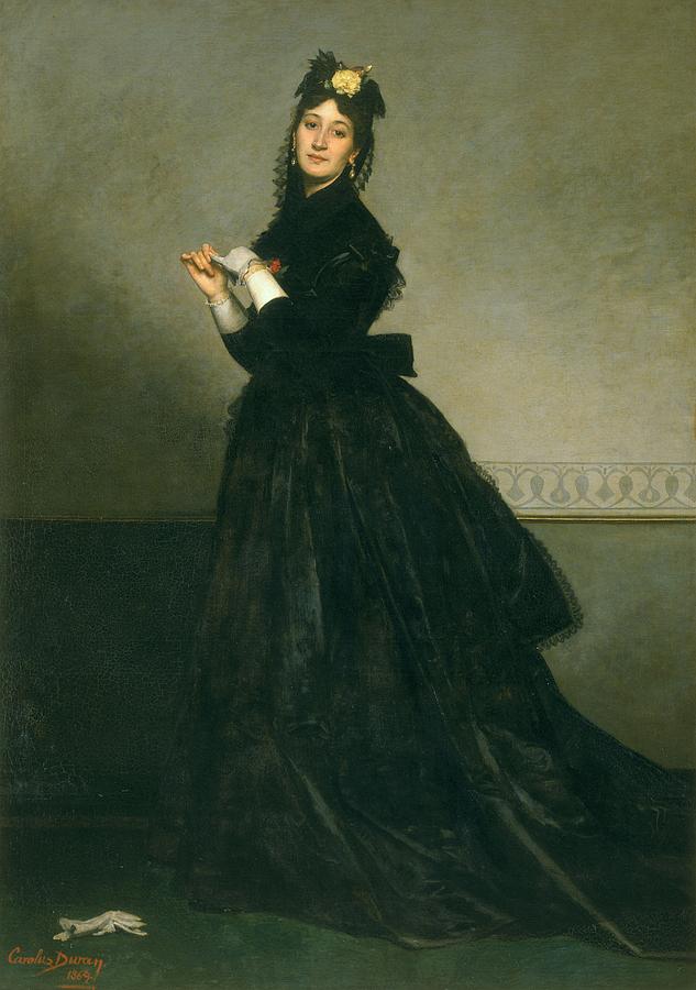 Flowers Still Life Photograph - The Woman With The Glove, 1869 Oil On Canvas by Charles Emile Auguste Carolus-Duran