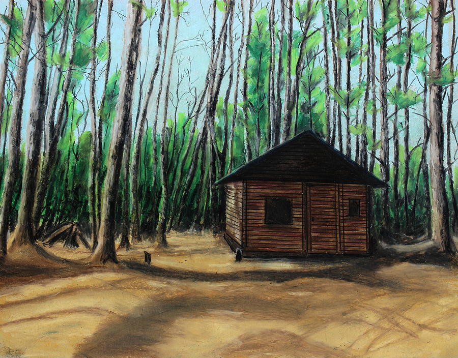 Nature Painting - The woodshed by Jeanne Fischer