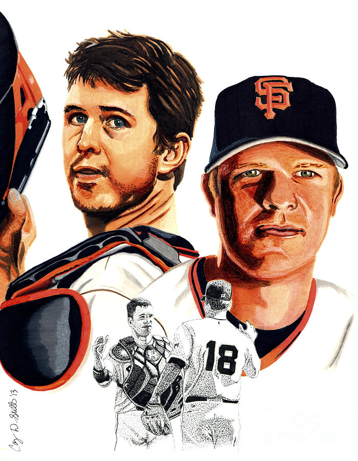 Baseball Drawing - The Workhorses by Cory Still