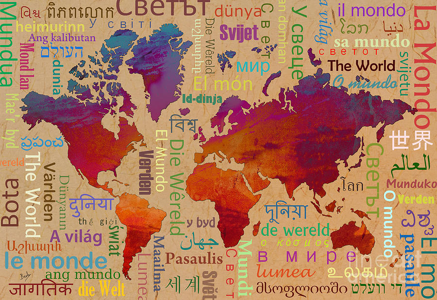 Map Digital Art - The World by Peter Awax