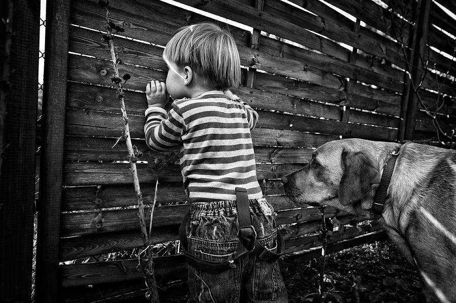 Black And White Photograph - The World From Behind The Fence by Monika Strzelecka