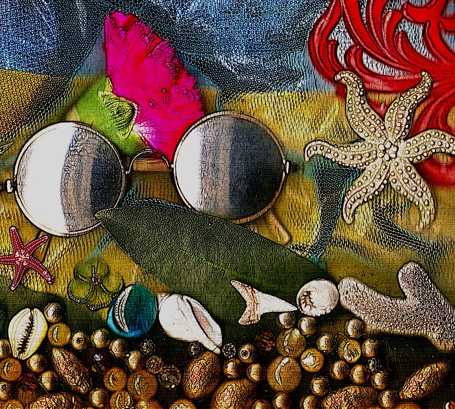 Shell Mixed Media - The world is so wonderful a must see popart by Pepita Selles