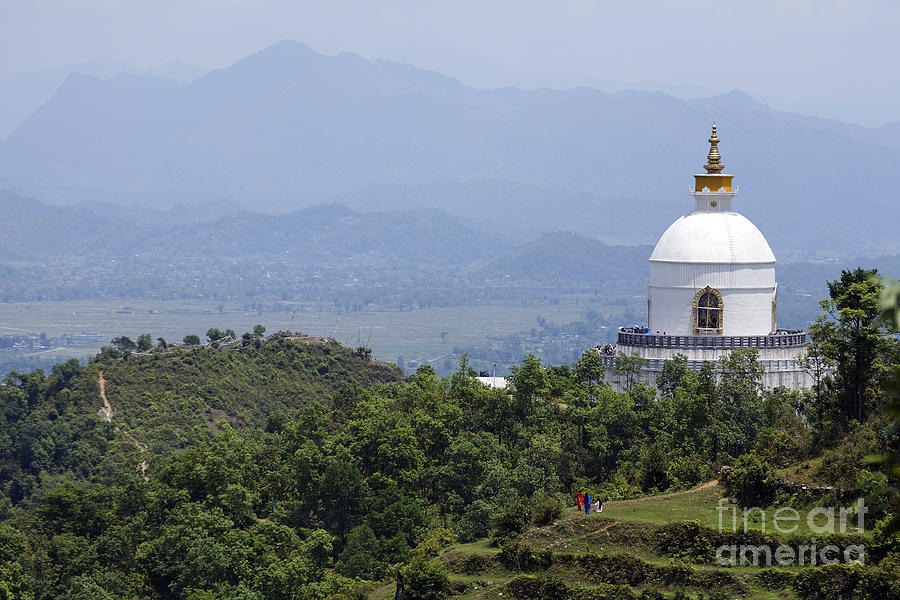 The World Peace Pagoda at Pokhara in Nepal Photograph by Robert Preston