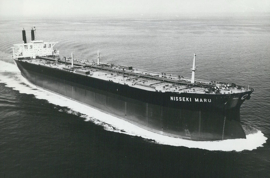Vintage Photograph - The Worlds Largest Oil Tanker. by Retro Images Archive