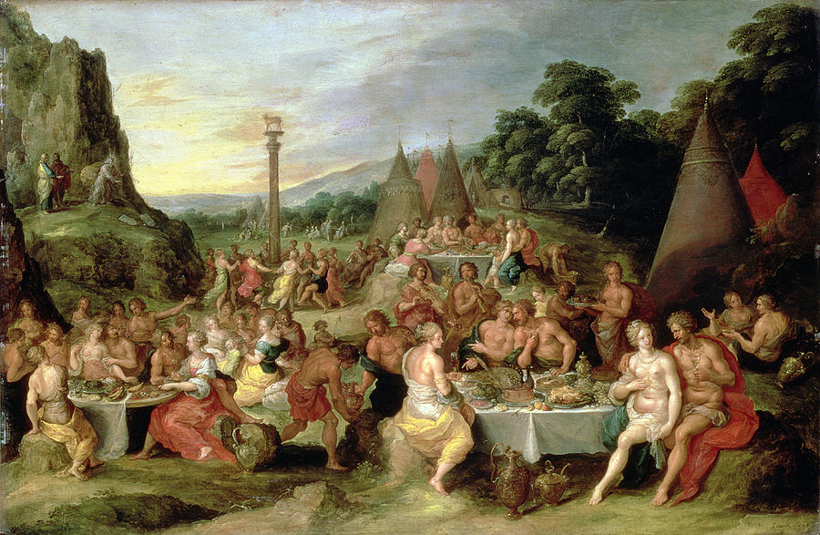 Moses Painting - The Worship Of The Golden Calf by Frans II the Younger Francken