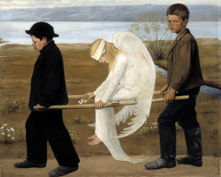 The Wounded Angel  Painting by Hugo Simberg