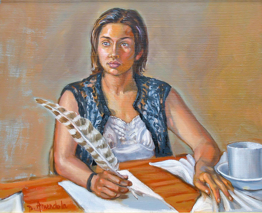 Impressionism Painting - The Writer by Dominique Amendola