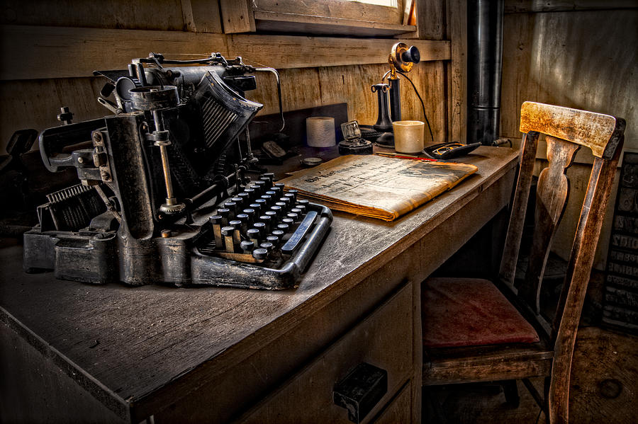 Mountain Photograph - The Writers Desk by Debra and Dave Vanderlaan