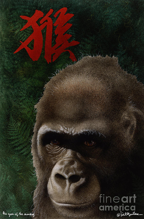 Jungle Painting - The Year Of The Monkey... by Will Bullas