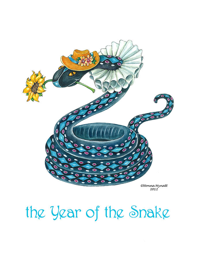 Snake Painting - the Year of the Snake by Nonna Mynatt