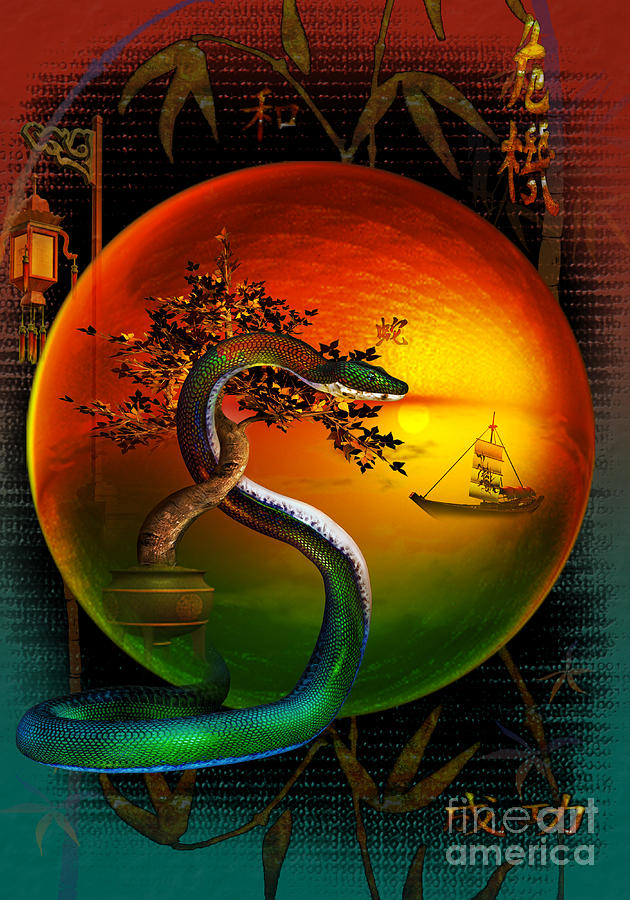 Snake Digital Art - The Year Of The Snake by Shadowlea Is