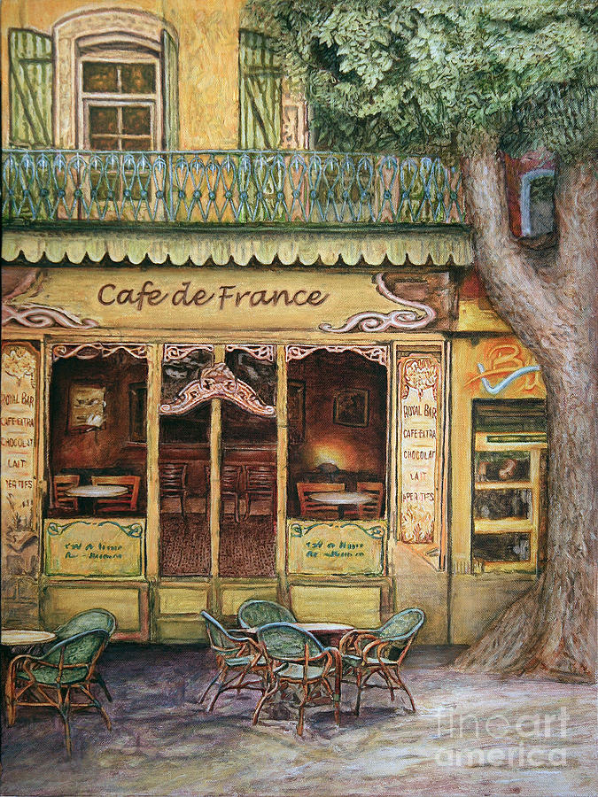 The Yellow Cafe Painting by Greg Alexander - Fine Art America