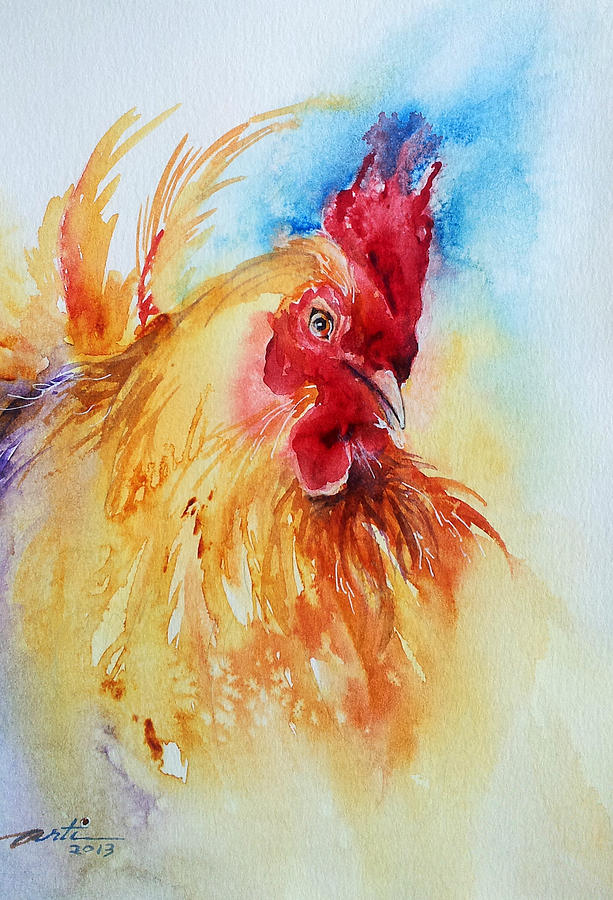 The Yellow Rooster Painting by Arti Chauhan
