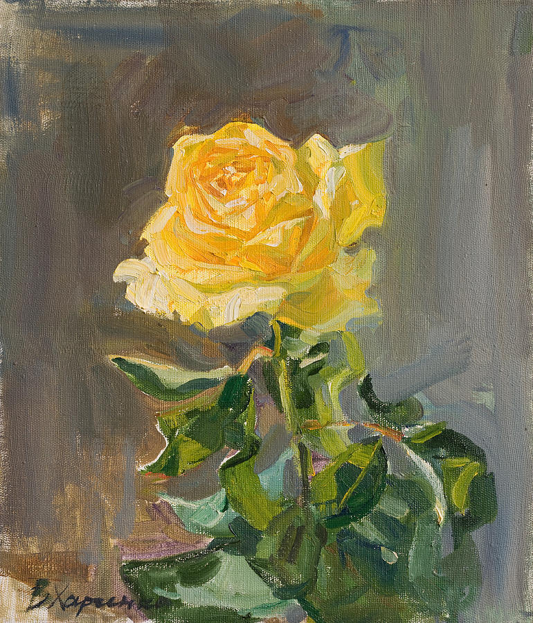 The Yellow Rose In Blossom Painting