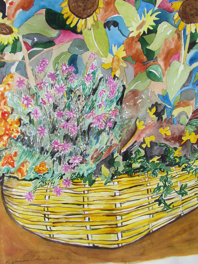 The Yellow Wicker Basket Painting by Esther Newman-Cohen