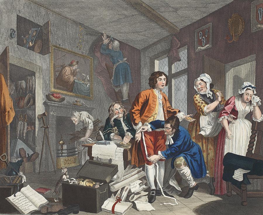 Rake Drawing - The Young Heir Takes Possession by William Hogarth