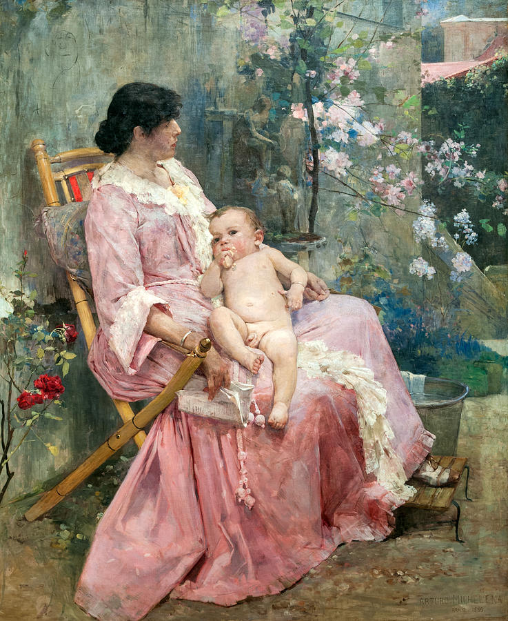 The Young Mother Painting by Arturo Michelena - Fine Art America