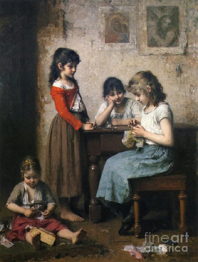 The Young Seamstress Painting