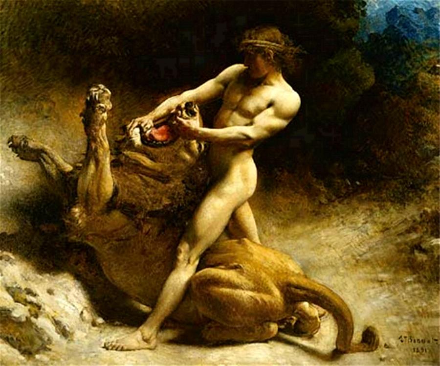 The Youth Samson Painting by Leon Joseph Florentin Bonnat
