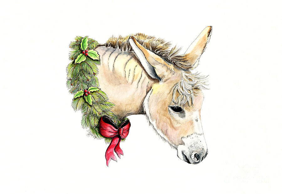 The Yule Donkey Painting by Shari Nees