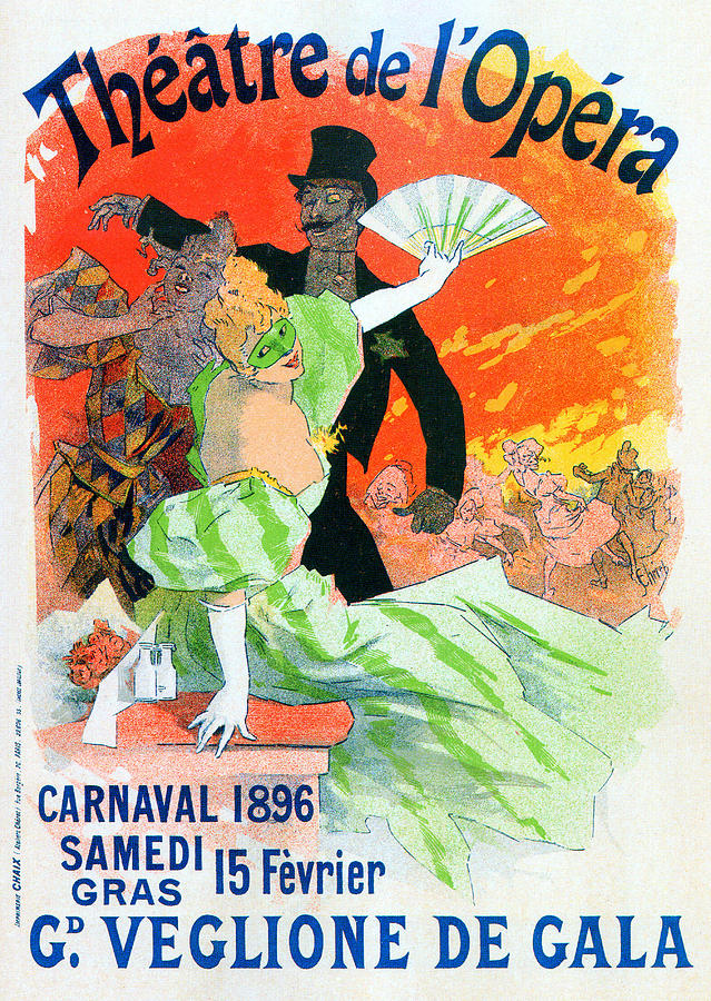 Theatre de Opera 1896 Carnival Mixed Media by Charlie Ross