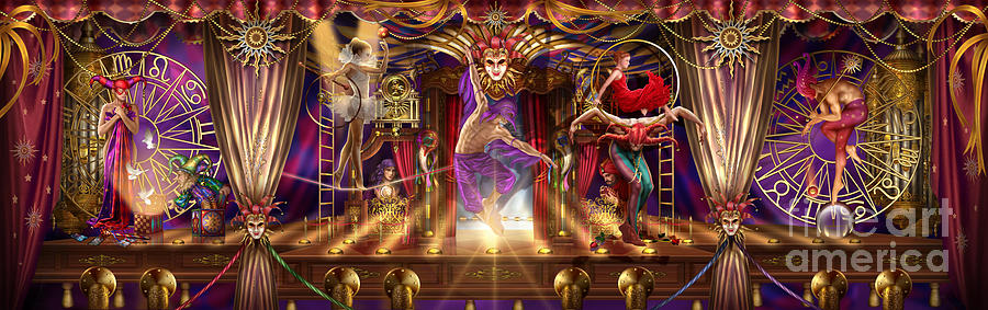 Theatre of the Absurd Triptych  Digital Art by MGL Meiklejohn Graphics Licensing