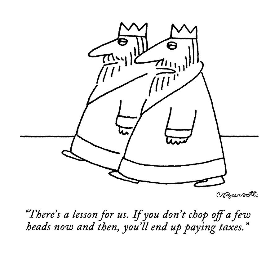 Theres A Lesson For Us.  If You Dont Chop Drawing by Charles Barsotti