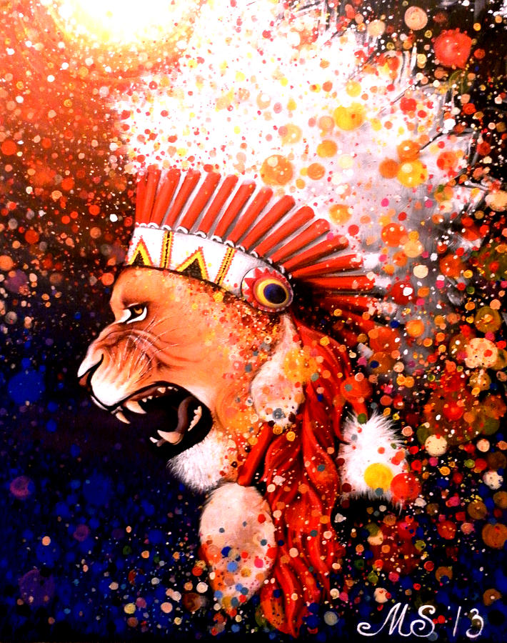 Feather Painting - Theres a Lion inside of Me by Marina Joy