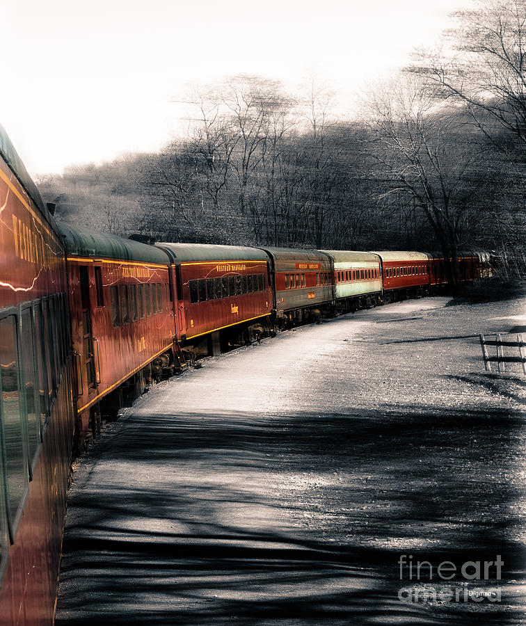 Train Photograph - Theres a train a comin somewhere around the bend by Steven Digman