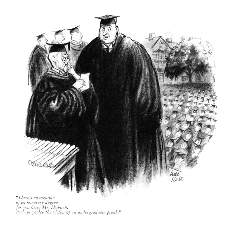 An Honorary Degree Drawing by Carl Rose