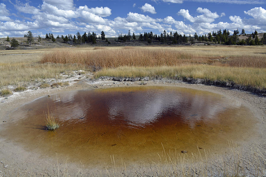 Thermal Pool and Big Sky in Yellowstone Photograph by Bruce Gourley