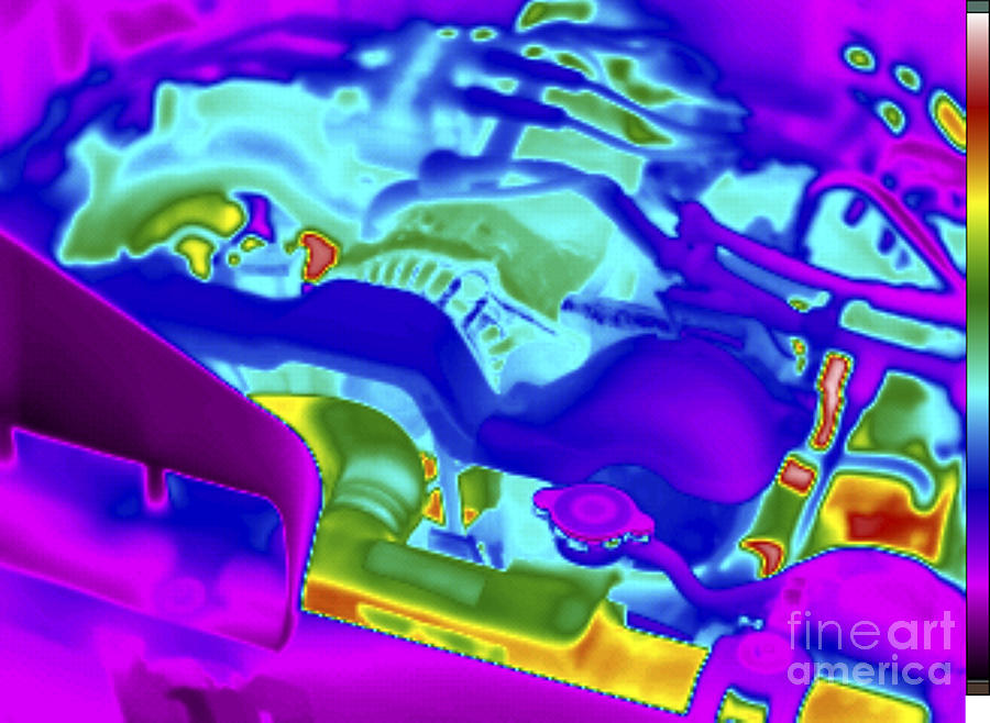 Thermogram Of A Car Engine Photograph by GIPhotoStock