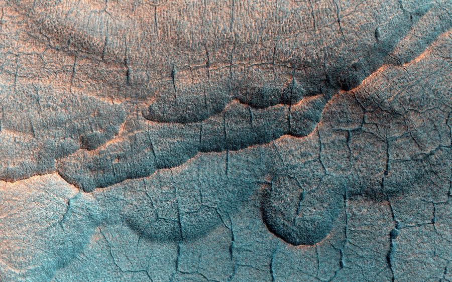 Thermokarst Landscape On Mars Photograph by Nasa/jpl-caltech/university Of Arizona/science Photo Library