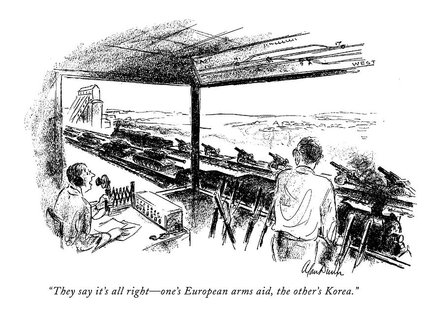 They Say Its All Right - Ones European Arms Aid Drawing by Alan Dunn