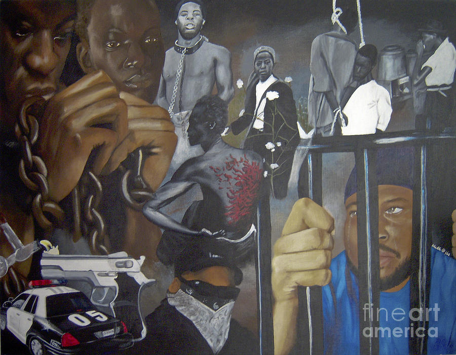 Think Black Man Painting by Michelle Brantley