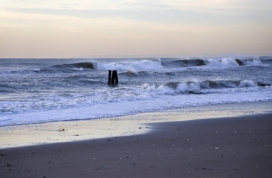 Think METAL - Morning Ocean Rockaways Photograph by Maureen E Ritter